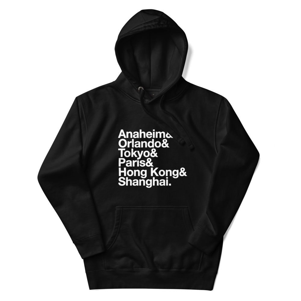 Parks& Hoodie — Black, Flat, Premium front view
