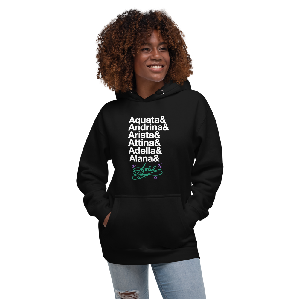 Mermaids& Hoodie — Black, Women's 2 front view