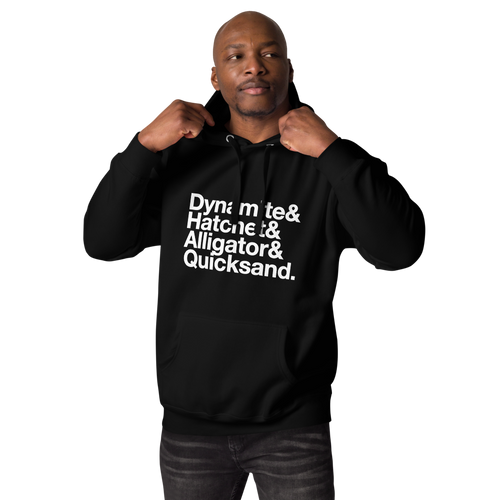 Haunted& Hoodie — Black, Men's 3, Premium front view