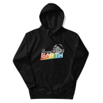 Spaceship Earth Hoodie — Black, Flat, Premium front view
