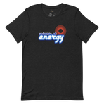 Universe of Energy Tee — Black Heather, Flat front view