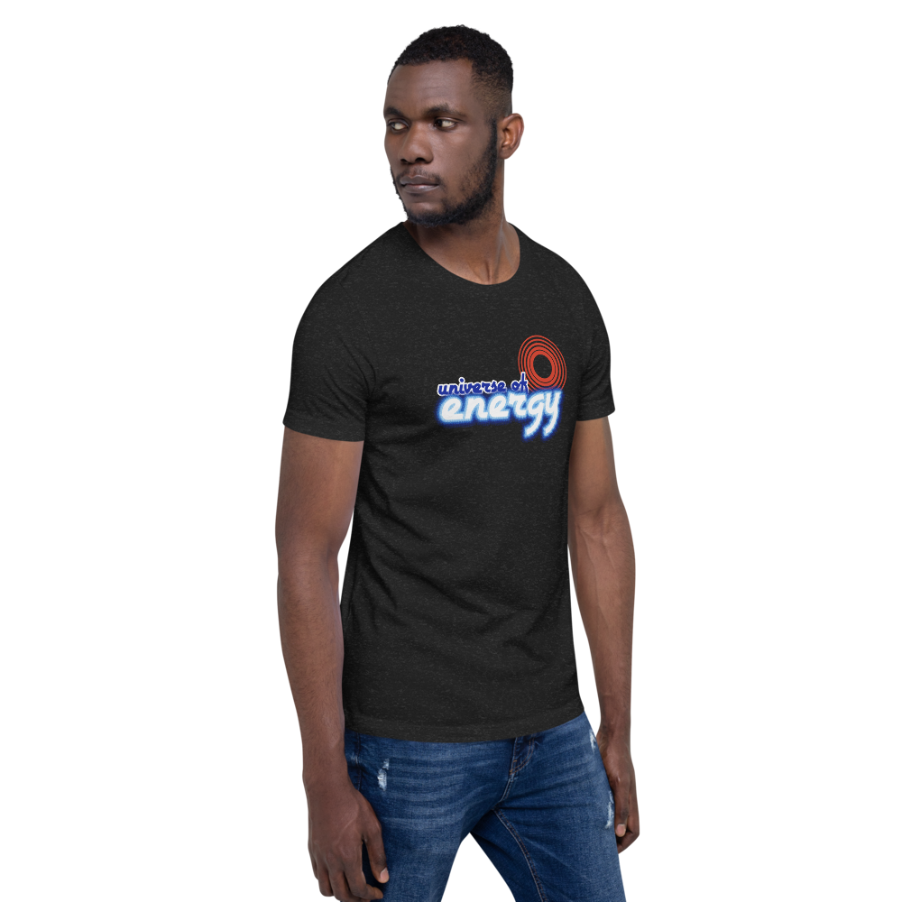 Universe of Energy Tee — Black Heather, Men's 2 right front view