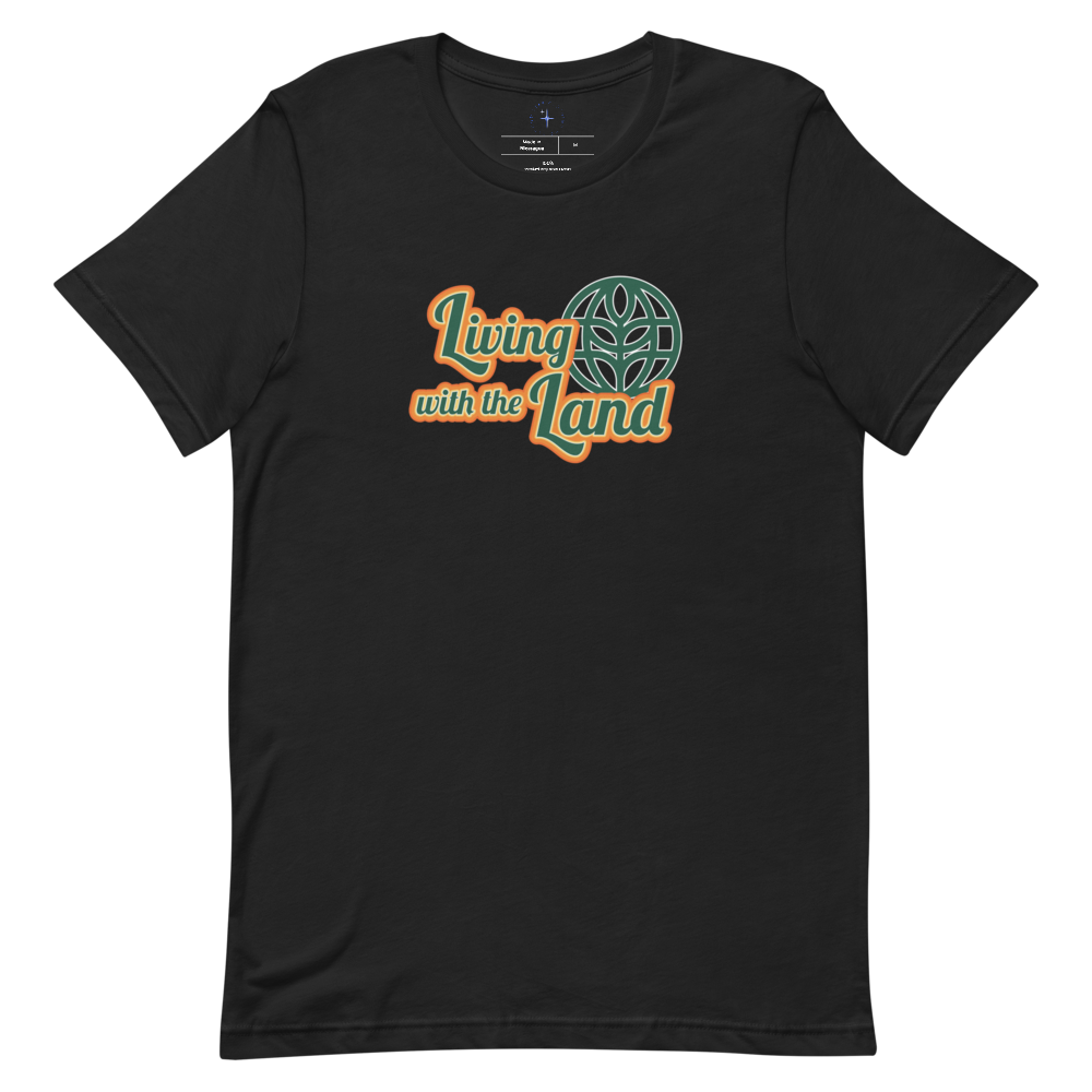 Living with the Land Tee — Vintage Black, Flat front view