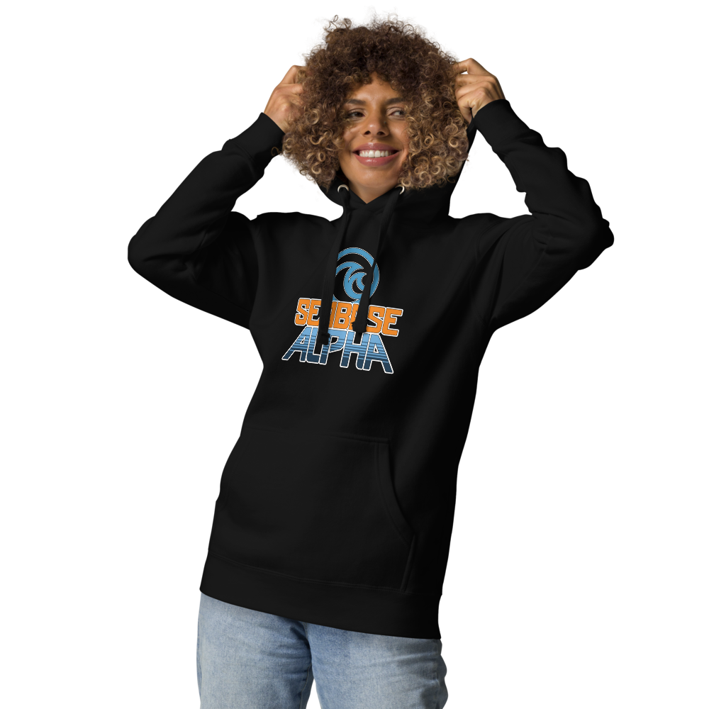 Seabase Alpha Hoodie — Black, Women's 2, Premium front view