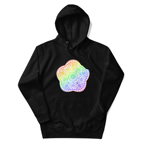 EPCOT Mandala Hoodie — Black, Flat, Premium front view