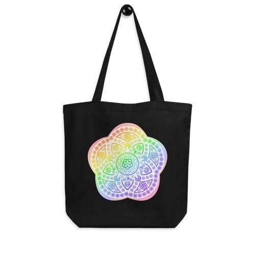 EPCOT Mandala Tote — Black, Hanger front view