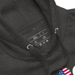World Traveler Hoodie — Charcoal Heather, Product details product details view