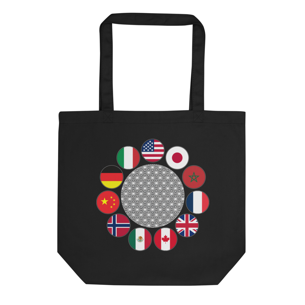 World Traveler Tote — Black, Flat front view