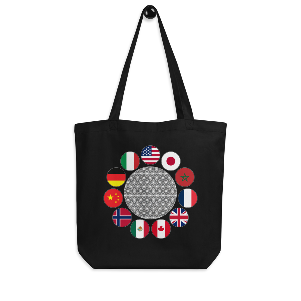 World Traveler Tote — Black, Hanger front view