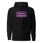 Kitchen Kabaret Marquee Hoodie — Black, Ghost front view