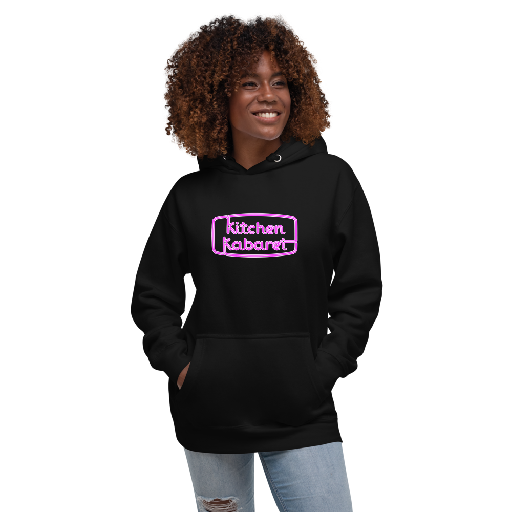 Kitchen Kabaret Marquee Hoodie — Black, Women's 2 front view
