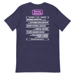 Kitchen Kabaret Marquee Tee — Heather Midnight Navy, Flat back view