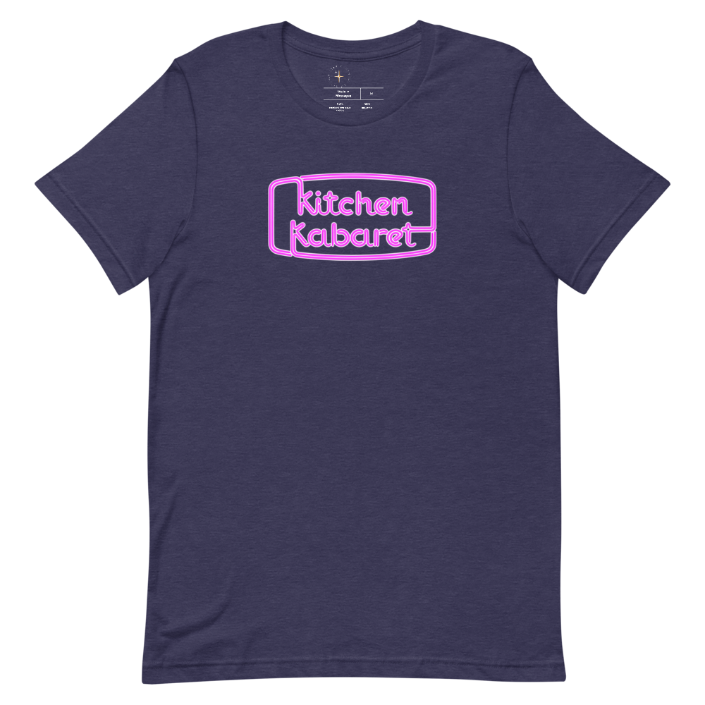 Kitchen Kabaret Marquee Tee — Heather Midnight Navy, Flat front view