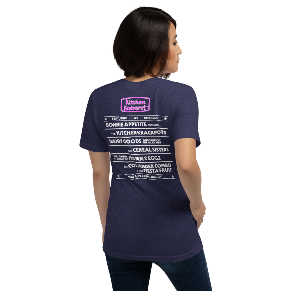 Kitchen Kabaret Marquee Tee — Heather Midnight Navy, Women's 4 back view