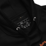 Logo inspired by the former attraction, House of the Future, with retro-styled text reading "See the Wonders of Fantastic Plastic!", on a Black hoodie — fabric detail