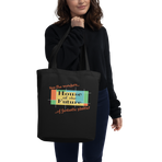 Logo inspired by the former attraction, House of the Future, with retro-styled text reading "See the Wonders of Fantastic Plastic!", on a Black tote — worn stylishly by a model