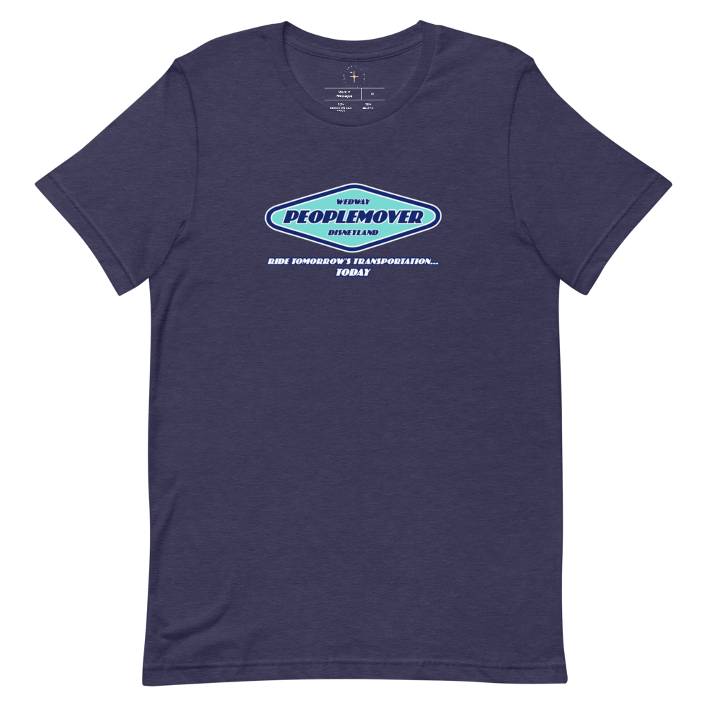 Peoplemover Tee — Heather Midnight Navy, Flat front view