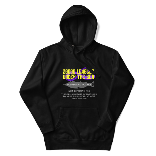 20000 Leagues Hoodie — Black, Flat, Premium front view
