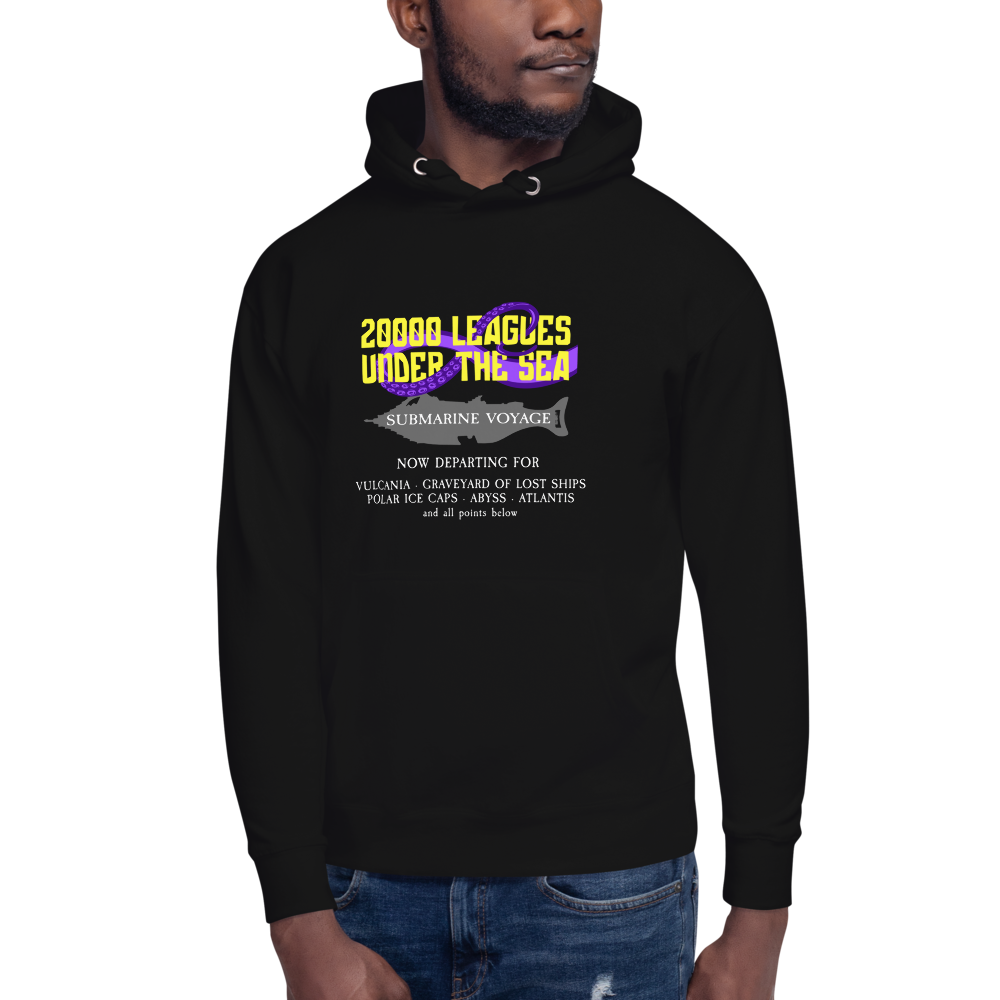 20000 Leagues Hoodie — Black, Men's front view