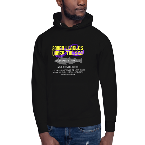 20000 Leagues Hoodie — Black, Men's front view