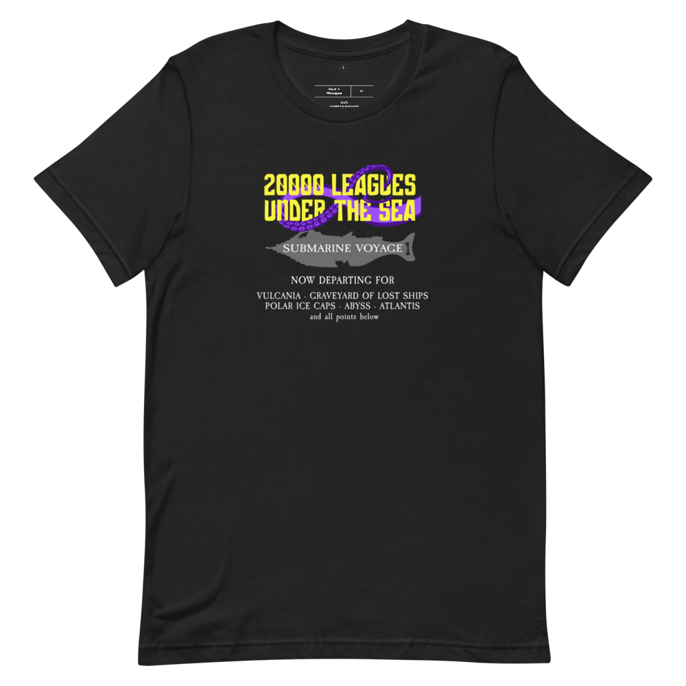 20000 Leagues Tee — Vintage Black, Flat front view