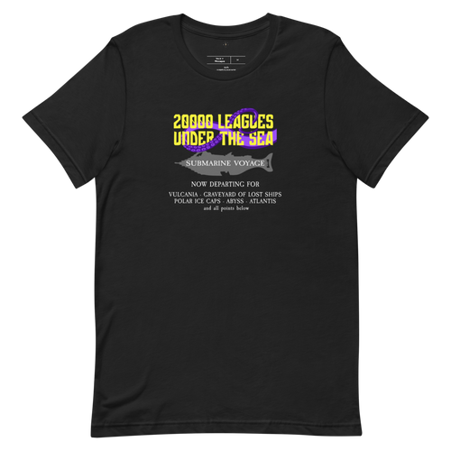 20000 Leagues Tee — Vintage Black, Flat front view