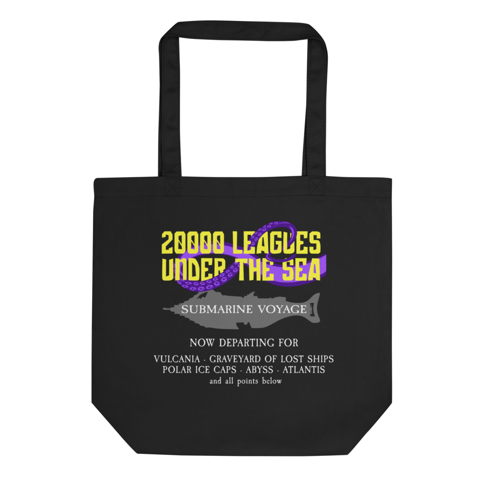 20000 Leagues Tote — Black, Flat front view