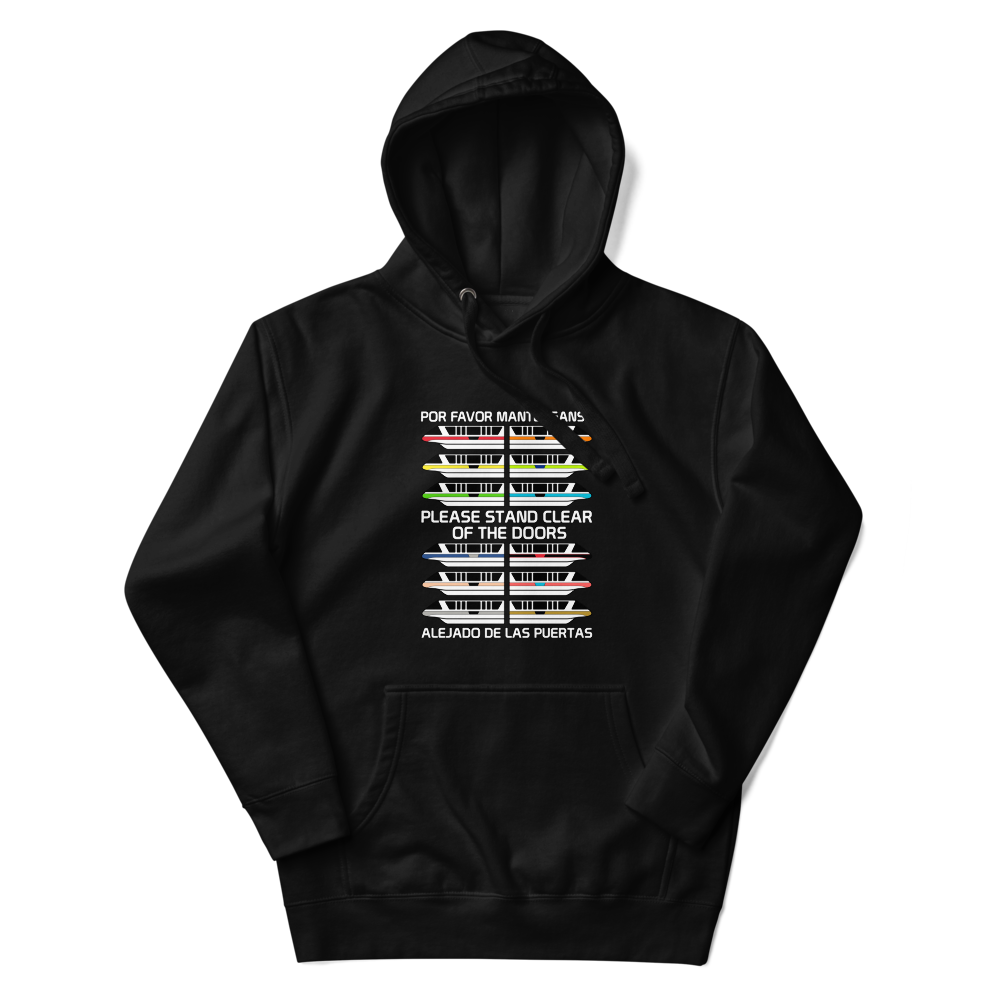 Monorail Fleet Hoodie — Black, Flat, Premium front view