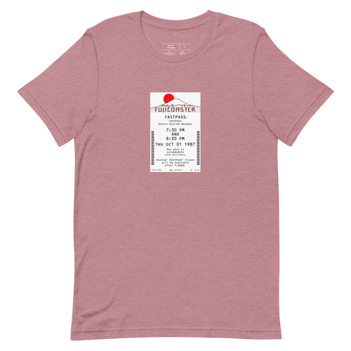 Fujicoaster Fastpass Tee — Heather Orchid, Flat front view