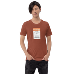 Imagined FASTPASS designed for the Skyway transportation system, with retro orange-toned attraction logo, on a tee — worn stylishly by a model