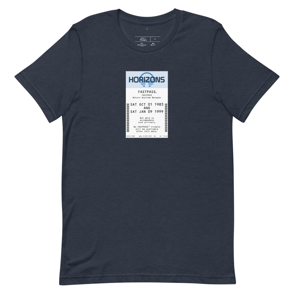 Horizons Fastpass Tee — Heather Navy, Flat front view