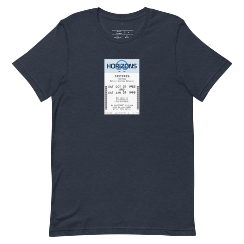 Horizons Fastpass Tee — Heather Navy, Flat front view