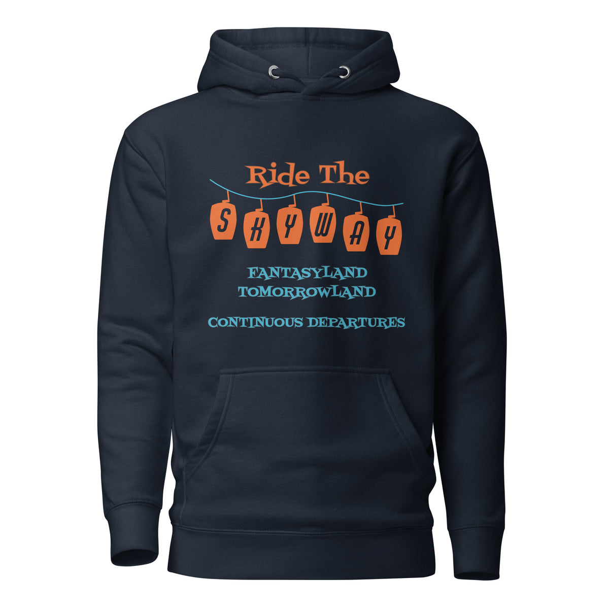 Ride the Skyway Hoodie in Navy Blazer — flat lay