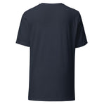 Ride the Skyway Tee in Heather Navy — back view